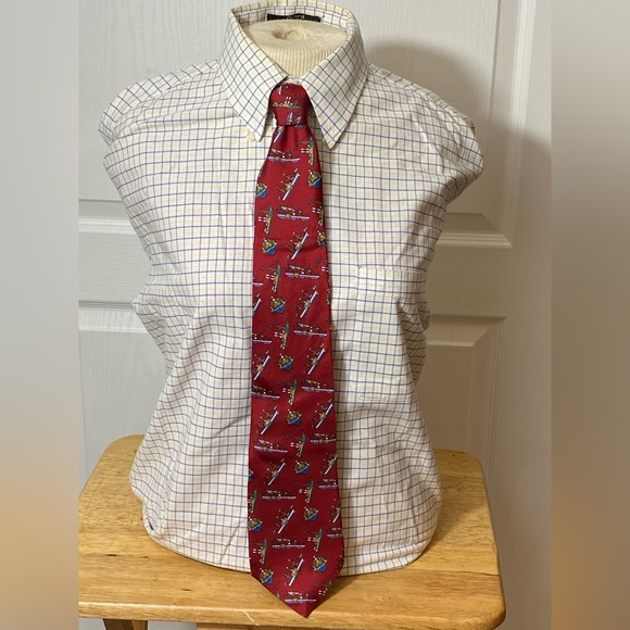 Boats and Ships printed silk tie by Rooster - Picture 2 of 8